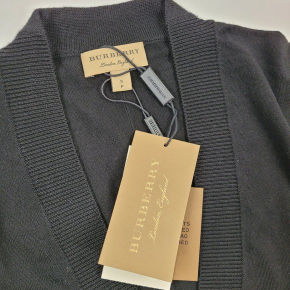 Burberry Black Merino Wool Cardigan - Picture 7 of 7